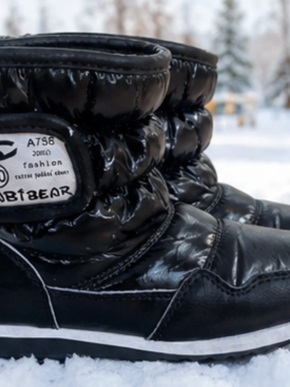 Habibear Kids Black Puffer Snow Boots Size 30 / US 12
